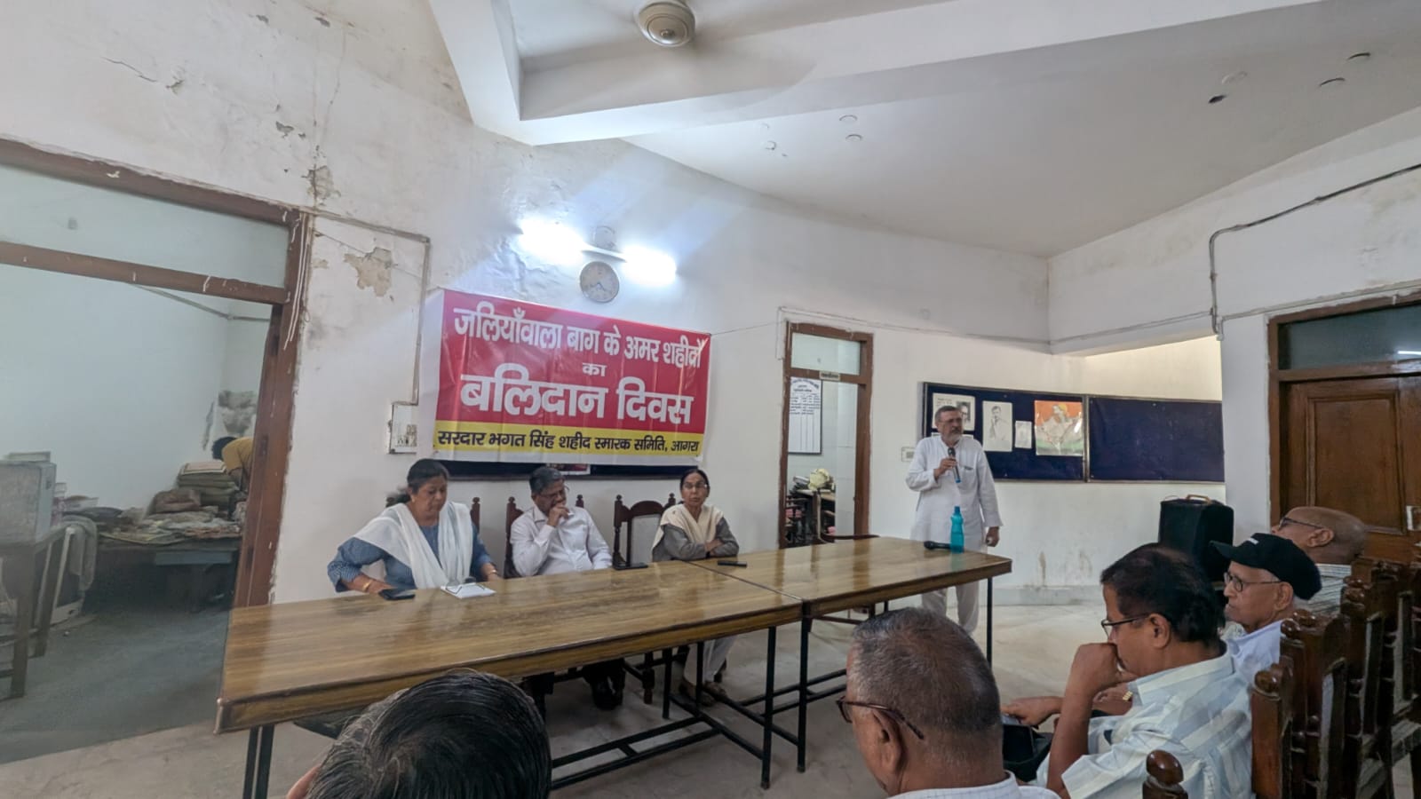 Members and guests of Shaheed Smarak Agra gathered at a programme commemorating the martyrs of the Jallianwala Bagh massacre